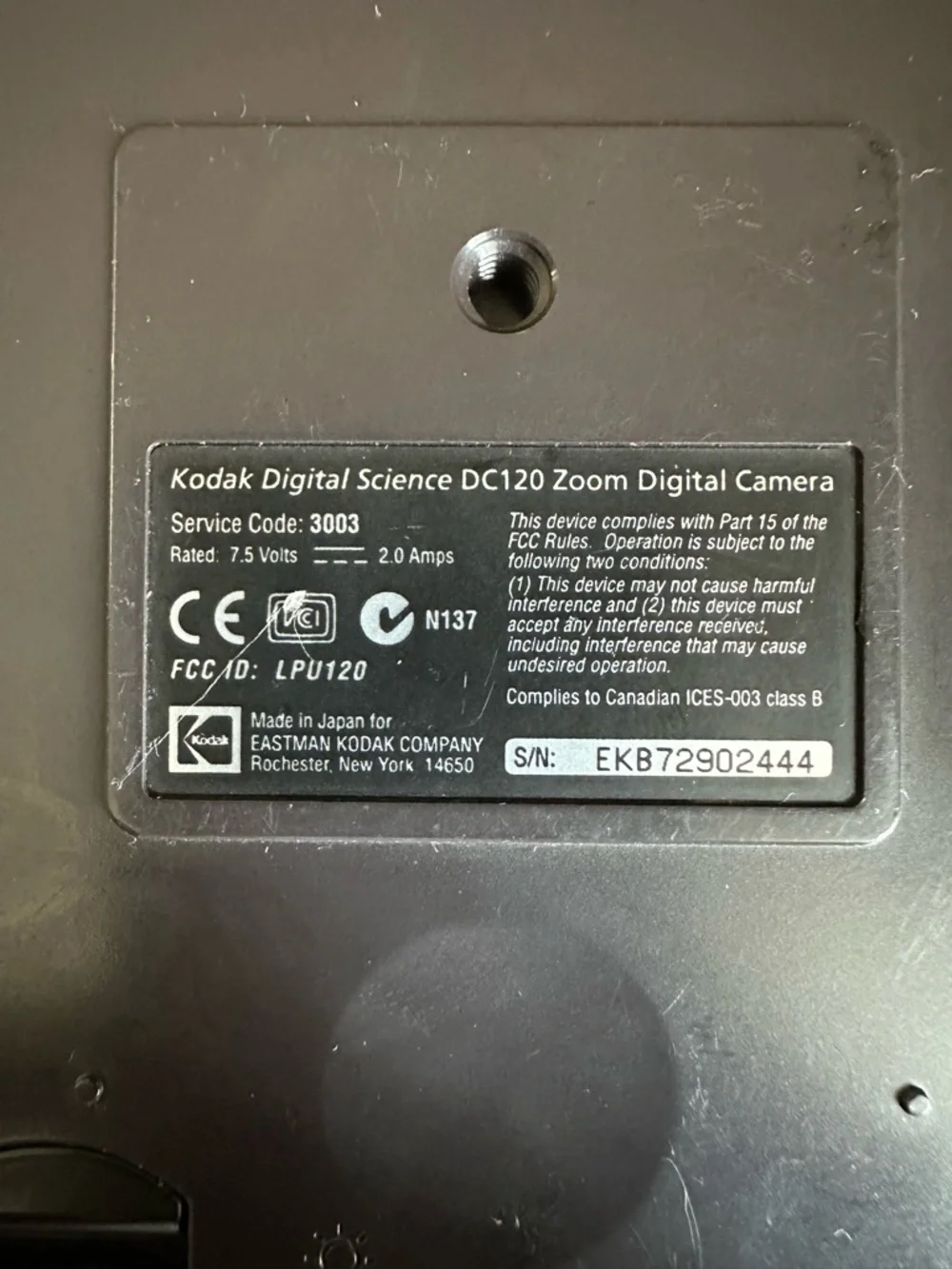 Kodak Digital Science DC120 Zoom CCD 1.2MP 3x Optical Zoom Digital Camera